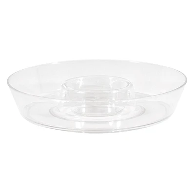 Clear Acrylic Chip & Dip Platter, 13"