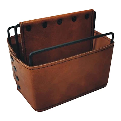 Brown Faux Leather Pencil Caddy