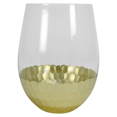 Gold Mosaic Stemless Glass, 18oz