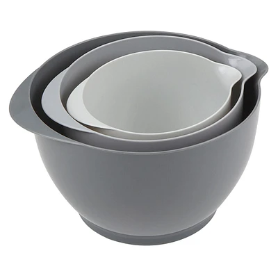 3-Pack Grey Ombre Nesting Mixing Bowls