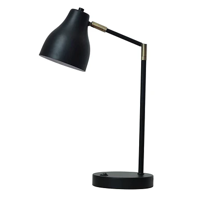 Black & Gold Metal Task Lamp, 20"