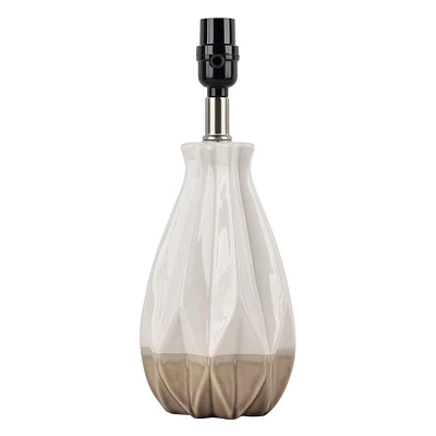 Neutral Faceted Teardrop Accent Lamp Base, 14"