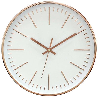 Metallic Copper Round Wall Clock 12"