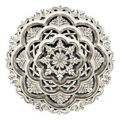 Carved Wood Medallion Wall Decor, 30"