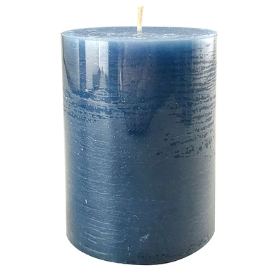 Teal Unscented Pillar Candle