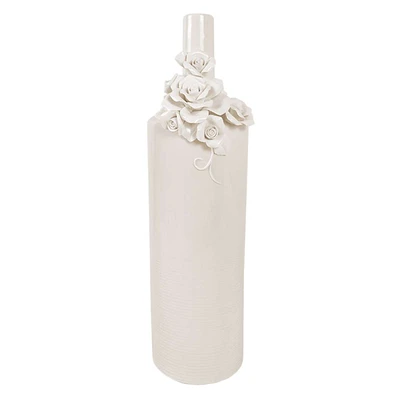 Floral Ceramic Bottle Vase