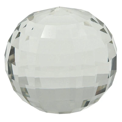 Clear Glass Geo Crystal Ball Decor