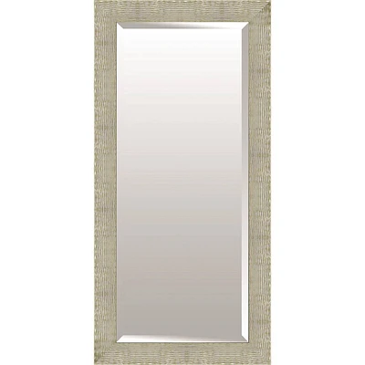 Organic Silver & Champagne Solid Wood Leaner Mirror, 32x68