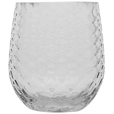 Clear Textured Acrylic Stemless Wine Glass