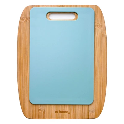 2-Piece Bamboo Cutting Board/Poly Cutting Board Set