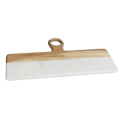 White Marble & Acacia Wood Cheese Board