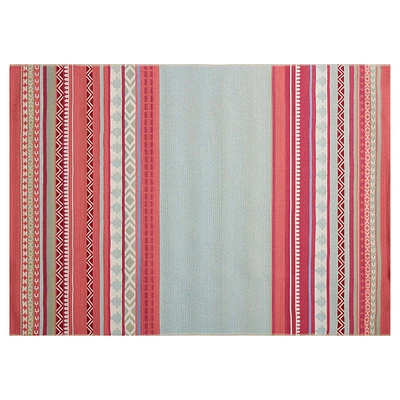 E329) Mikayla Pink Multicolor Striped Outdoor Area Rug