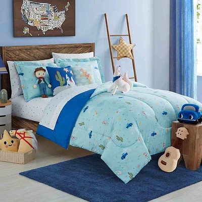 Tiny Dreamers Blue Cowboy Comforter, Full/Queen