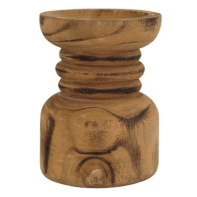 Natural Wood Pillar Candle Holder