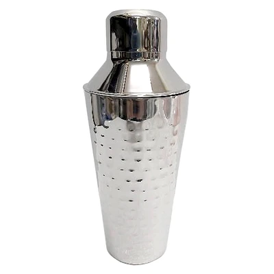 Hammered Silver Metal Cocktail Shaker