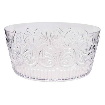 Clear Embossed Acrylic Serving Bowl, Large