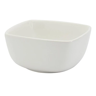 Square White Ceramic Cereal Bowl, 6"