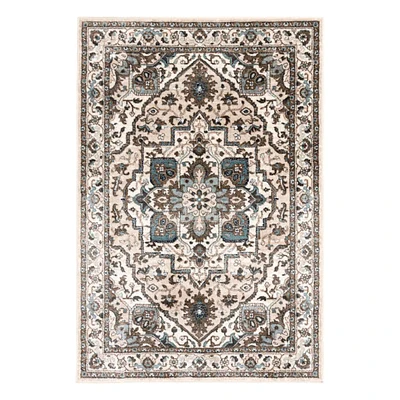 D428) Ridley Floral Blue Woven Area Rug