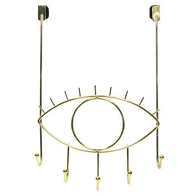 5-Hook Open Eye Wire Over the Door Hanger, French Gold