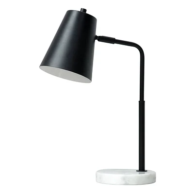 Black Marbled Task Lamp, 17"