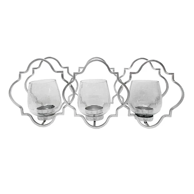 Silver Moroccan Tea Light Holder, 19"