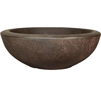 Rustic Brown Lip Bowl Planter, 21"