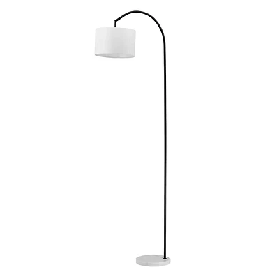 Black Arc with Marble Base Floor Lamp, 70"