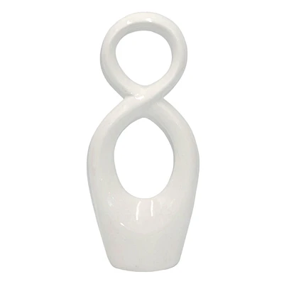 Laila Ali White Ceramic Infinity Sculpture, 12.5"