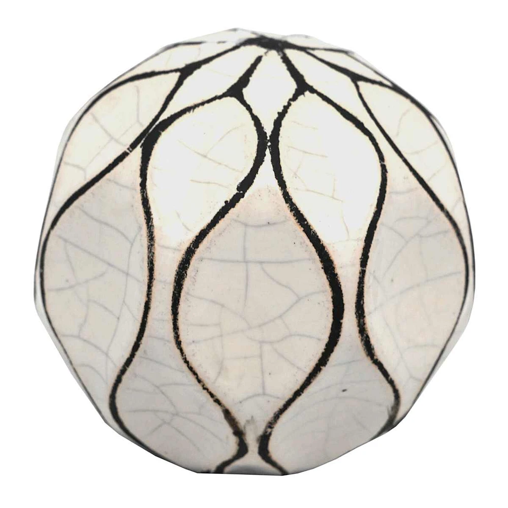 White Ceramic Sphere, 4"