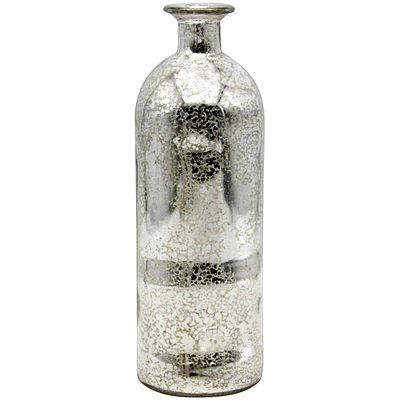 Silver Glass Bottle Vase