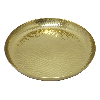 Round Hammered Aluminum Serving Tray