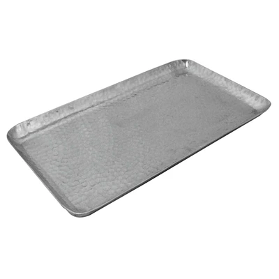 Silver Aluminum Hammered Tray