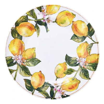 Lemon Print Melamine Dinner Plate