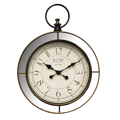 Pocket Watch Style Round Wall Clock, 18"