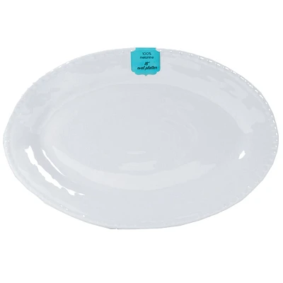 White Melamine Oval Serving Tray, 18"