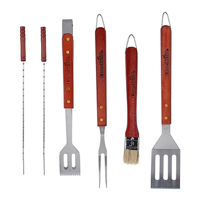 Ignite 7-Piece Red Stainless Steel BBQ Tool Set & Case