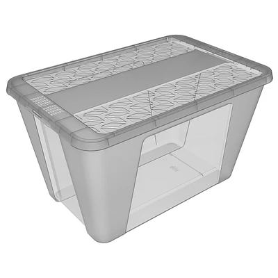 Grey Tint Snap Lock Storage Container, 50l