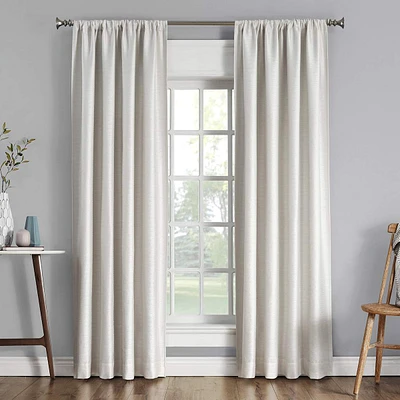 Sun Zero Soraya Pearl Thermal Lined Rod Pocket Blackout Curtain Panel, 63"