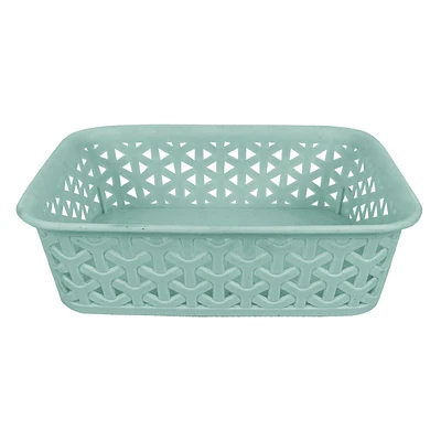 Icy Morning Green Y-Weave Storage Basket, Extra Small