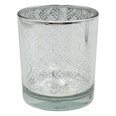 Metallic Glass Votive Candle Holder, 4"