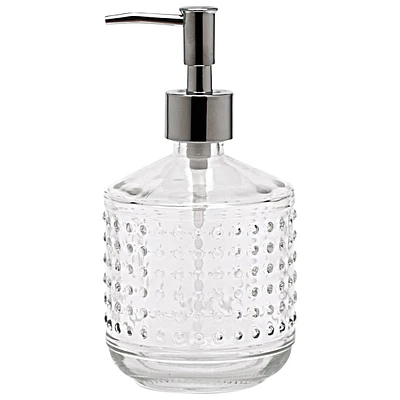 Clear Hobnail Glass Soap Pump, 18oz