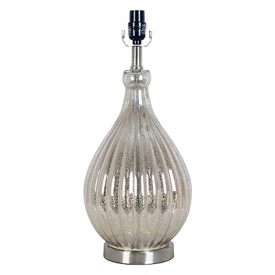 Ribbed Mirrored Glass Table Lamp, 20.5"