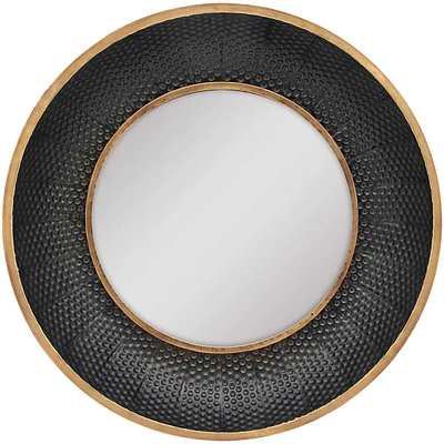 Black Metal Round Wall Mirror