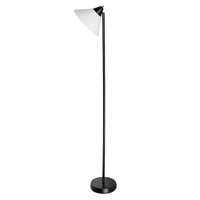 Black Swivel Torchiere Metal Floor Lamp, 60"