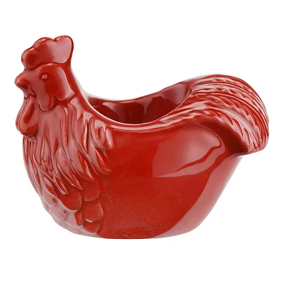 Red Ceramic Rooster Egg Cup