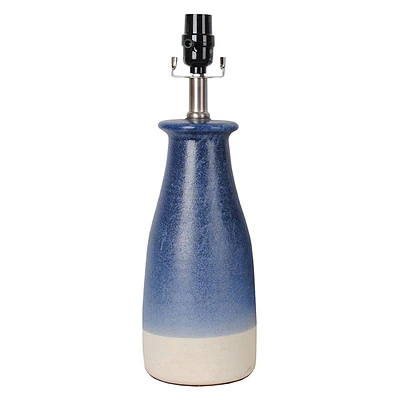 Blue & Cream Ceramic Lamp, 17"