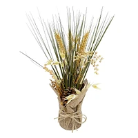 Fall Grass Arrangement in Burlap Pot