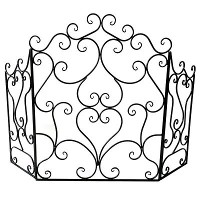 Bronze Metal Scroll Fireplace Screen