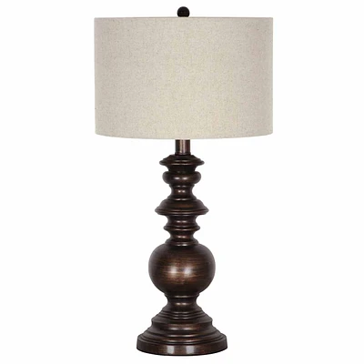 Bronze Ball Table Lamp, 21"