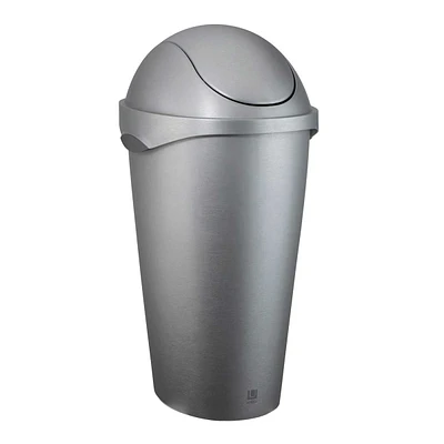 Nickel Swing-Top Trash Can, 12gal